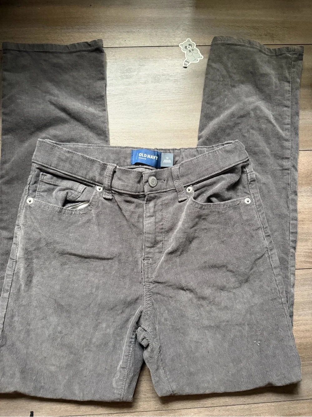 Old Navy Men's Charcoal Corduroy Straight Jeans